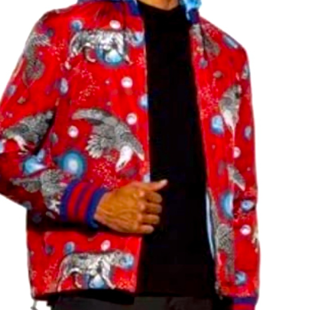 GUCCI Authentic REVERSIBLE Jacket REMOVABLE Hoodie Space Animals LARGE  NEWwTAGS